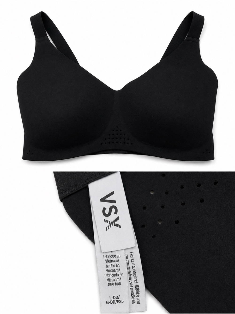 VSX Black Seamless Wireless Molded Sports Bra